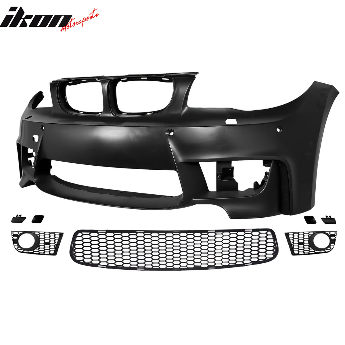 Fits 08-13 BMW E82 E88 1-Series 1M Style Front Bumper Conversion PP Matte Black
