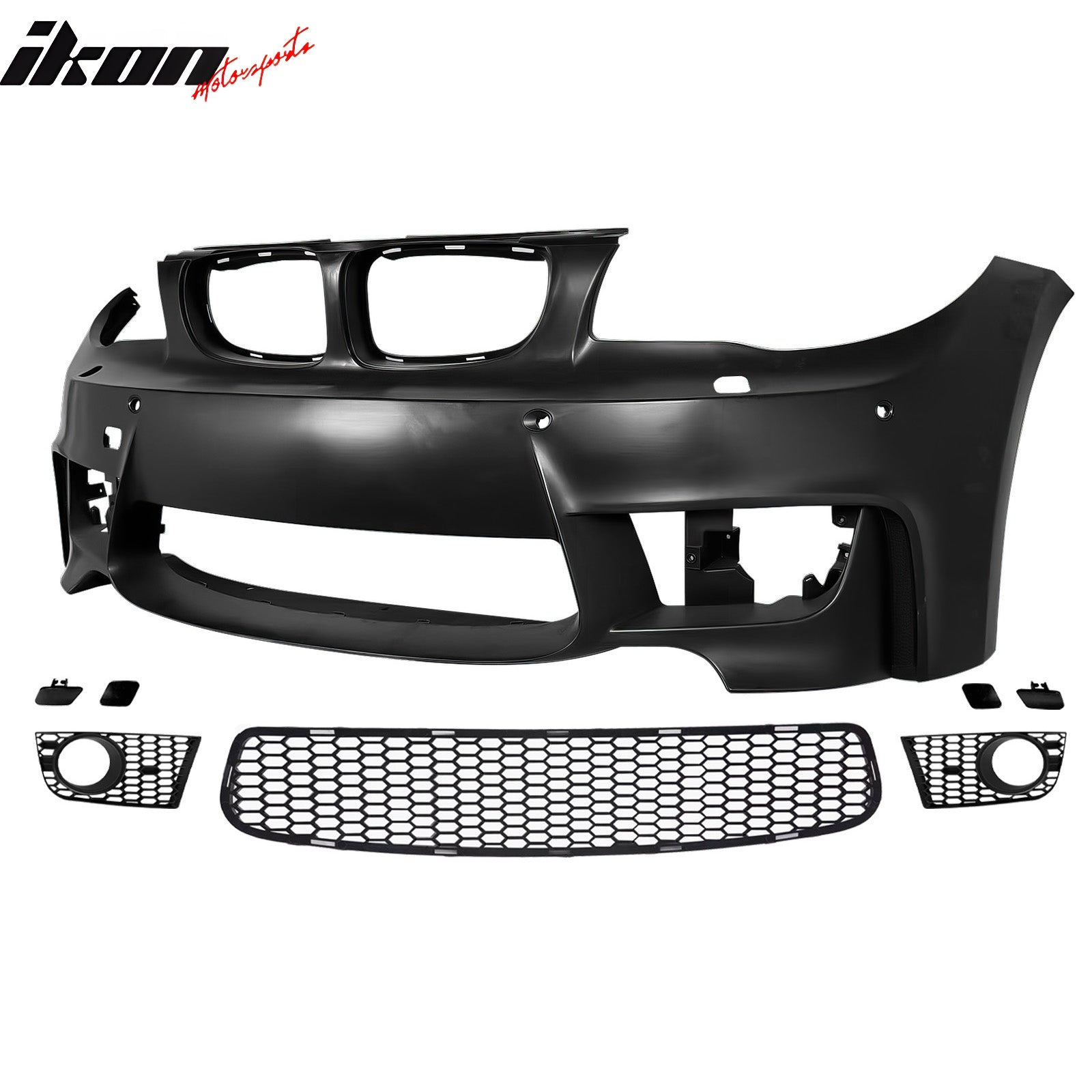 Fits 08-13 BMW E82 E88 1-Series 1M Style Front Bumper Conversion PP Matte Black