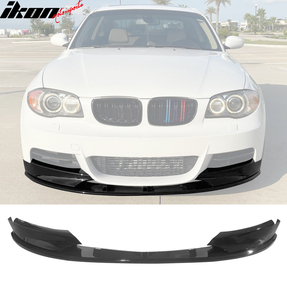 2008-2013 BMW E82 E88 1-Series M-Tech Gloss Black Front Bumper Lip 4PC