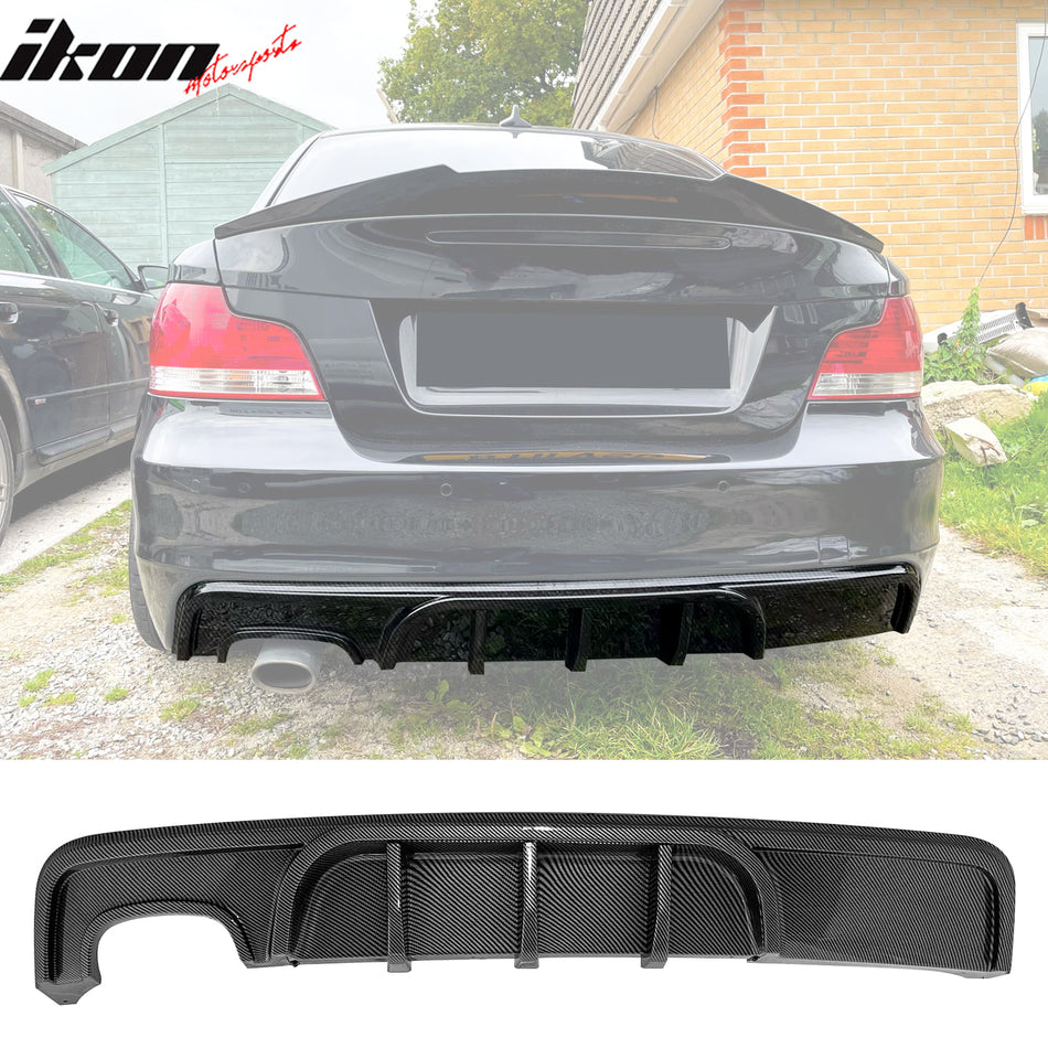 2008-2013 BMW 1-Series E82 E88 MP Rear Diffuser Carbon Fiber Print ABS