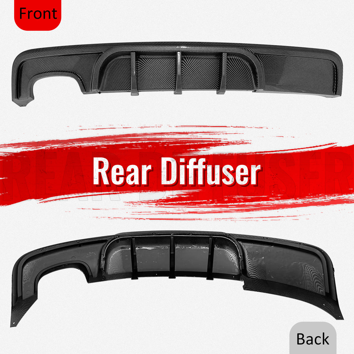 For 08-13 BMW 1-Series E82 E88 MP Style Rear Diffuser Lip ABS Carbon Fiber Print