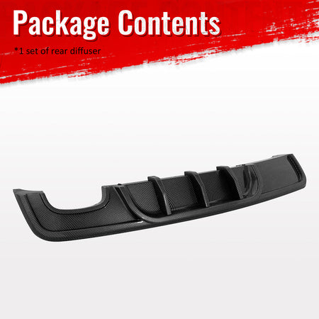 For 08-13 BMW 1-Series E82 E88 MP Style Rear Diffuser Lip ABS Carbon Fiber Print