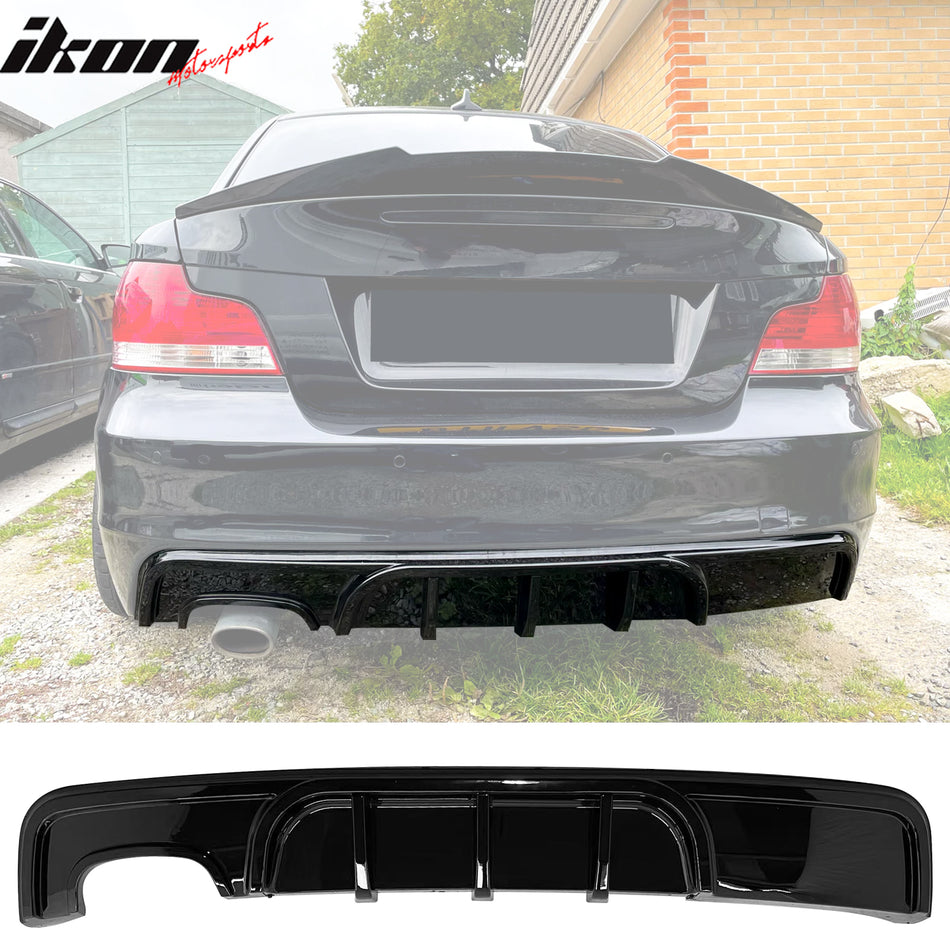 2008-2013 BMW 1-Series E82 E88 MP Rear Diffuser Lip Gloss Black ABS