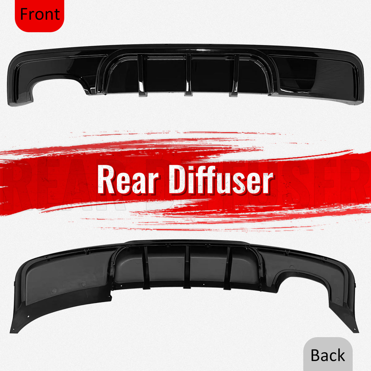 Fits 08-13 BMW 1-Series E82 E88 M Performance Rear Diffuser Lip ABS Gloss Black