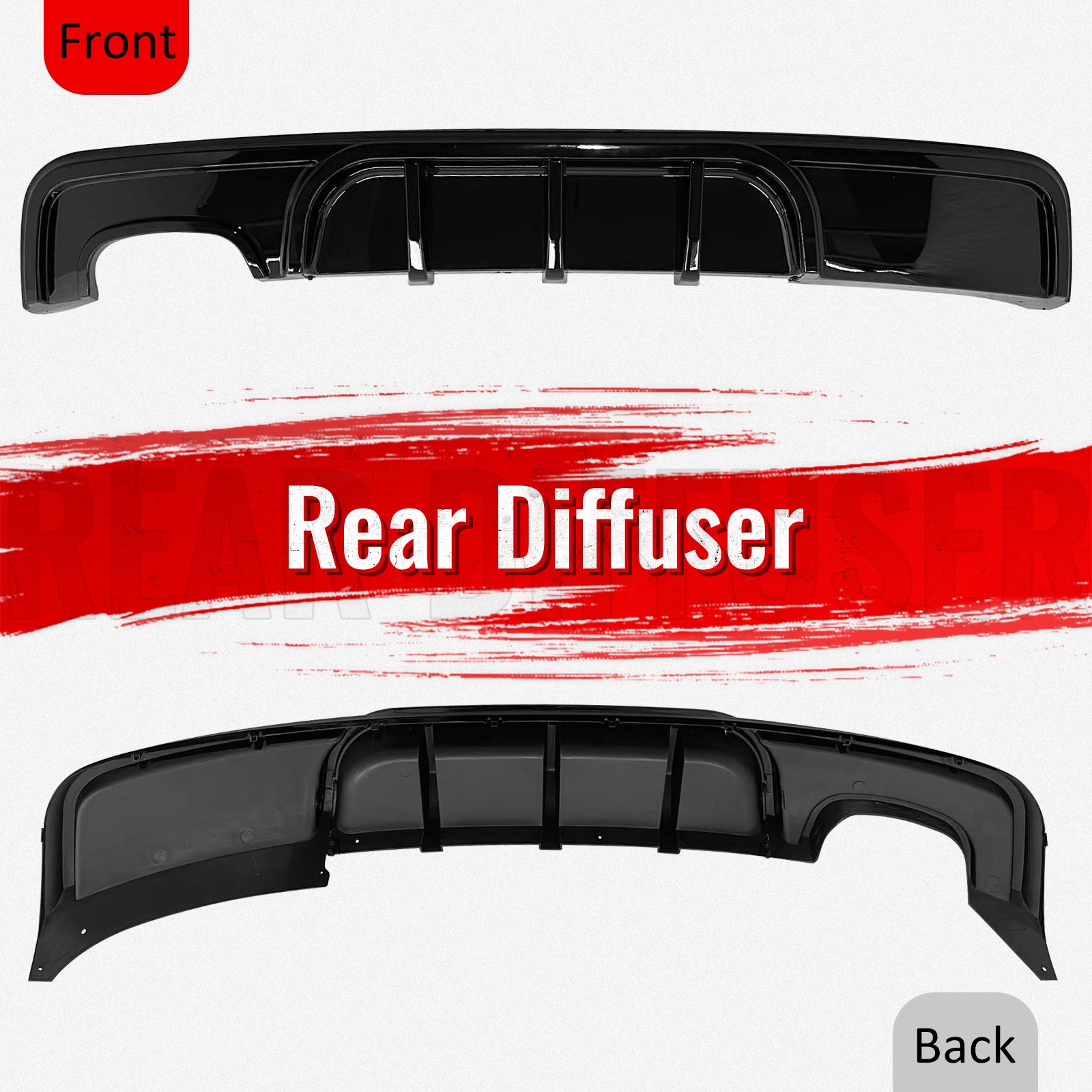 Fits 08-13 BMW 1-Series E82 E88 M Performance Rear Diffuser Lip ABS Gloss Black