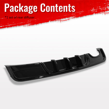 Fits 08-13 BMW 1-Series E82 E88 M Performance Rear Diffuser Lip ABS Gloss Black