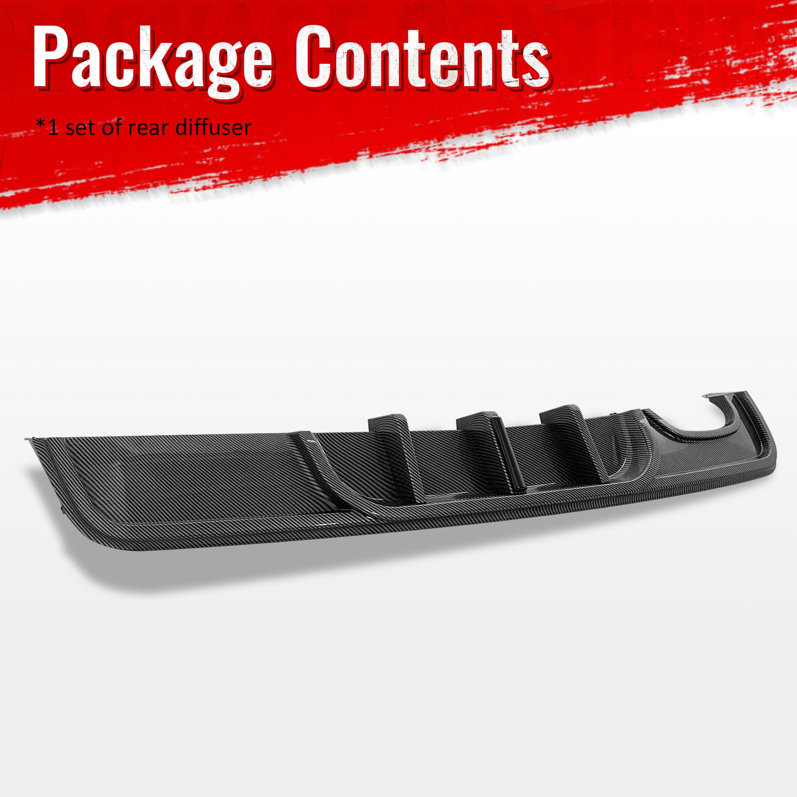 Fits 08-13 BMW E82 E88 M Performance Rear Diffuser W/ LED Carbon Fiber Print ABS