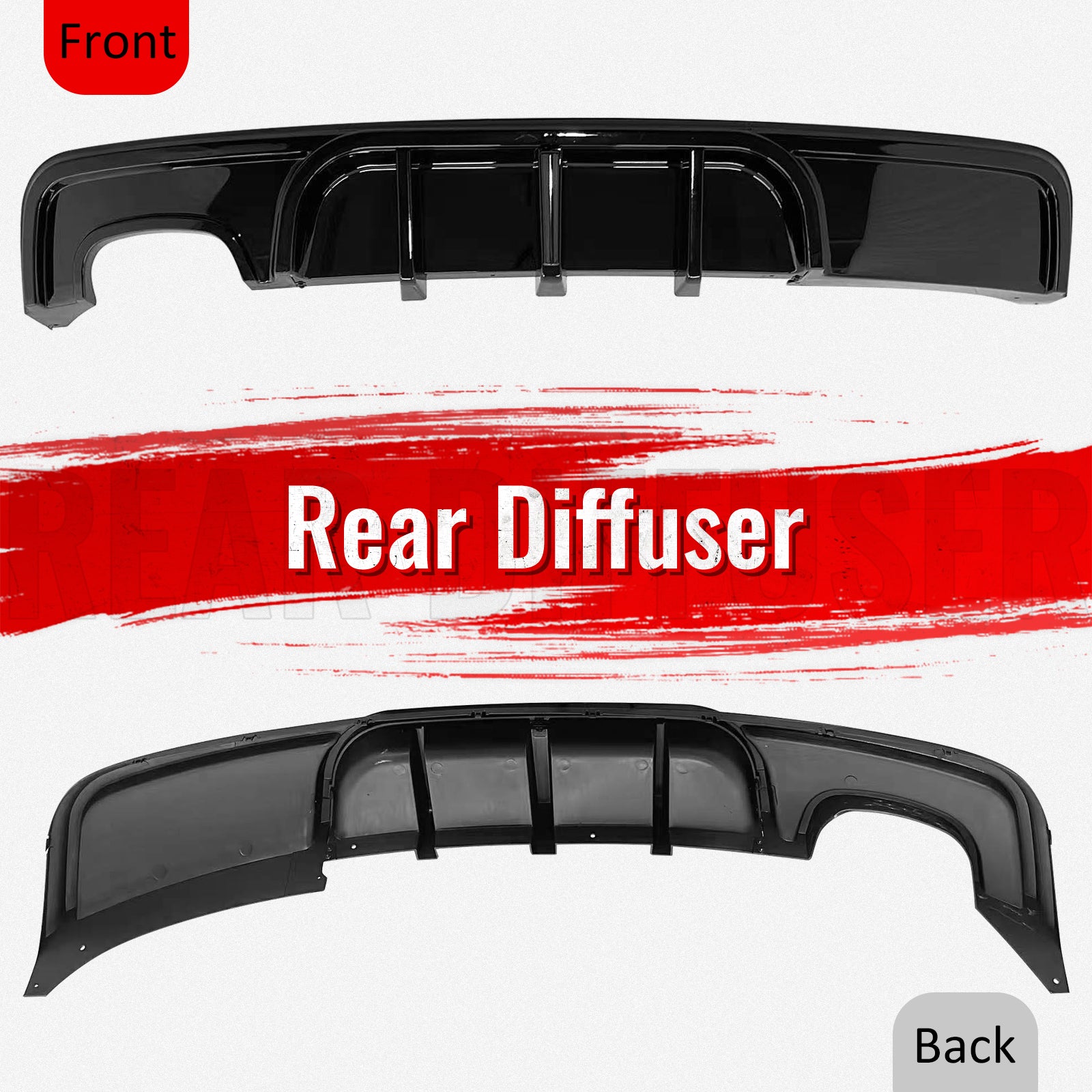 Fits 08-13 BMW 1-Series E82 E88 M Performance Rear Diffuser W/ LED Gloss Black