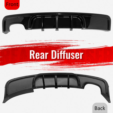 Fits 08-13 BMW 1-Series E82 E88 M Performance Rear Diffuser W/ LED Gloss Black