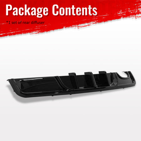 Fits 08-13 BMW 1-Series E82 E88 M Performance Rear Diffuser W/ LED Gloss Black