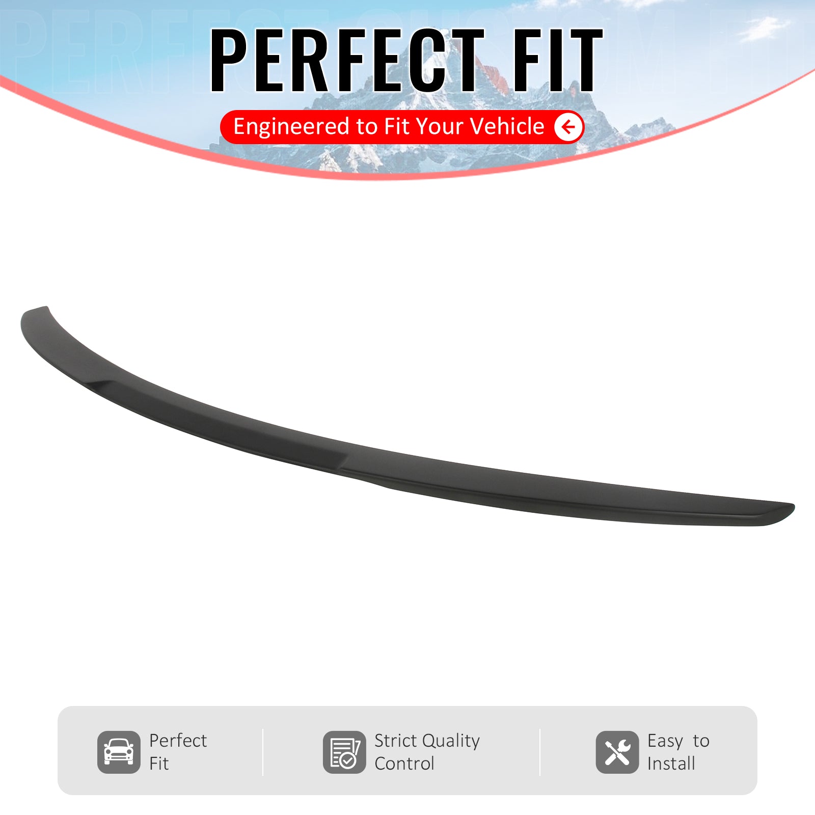 IKON MOTORSPORTS, Trunk Spoiler Compatible with 2008-2013 BMW E82 1 Series M Coupe, M4 Style Matte Black ABS Plastic Add-on Rear Trunk Lid Spoiler Wing Lip