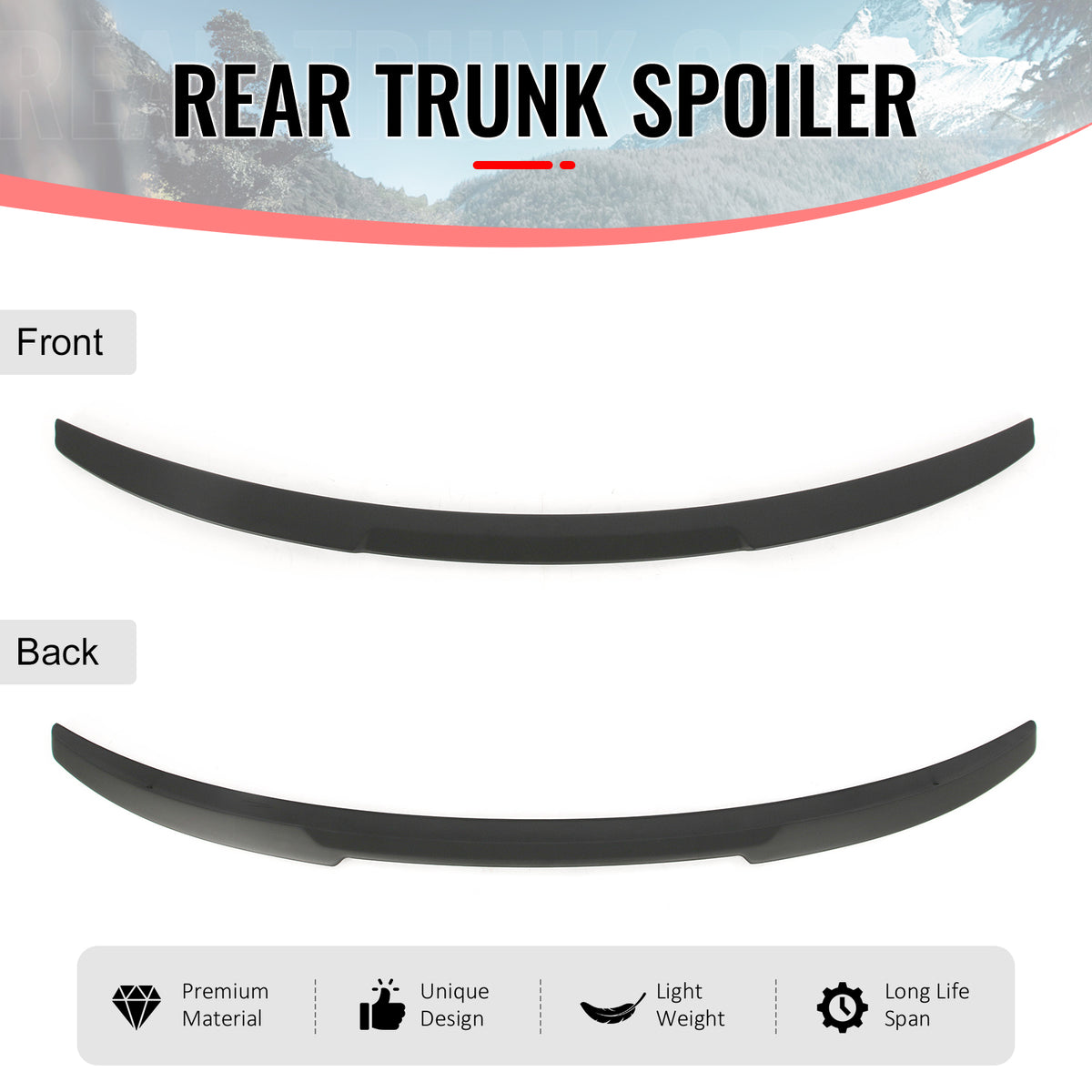 Fits 08-13 BMW E82 1-Series Coupe M4 Style Trunk Spoiler Wing Matte Black ABS