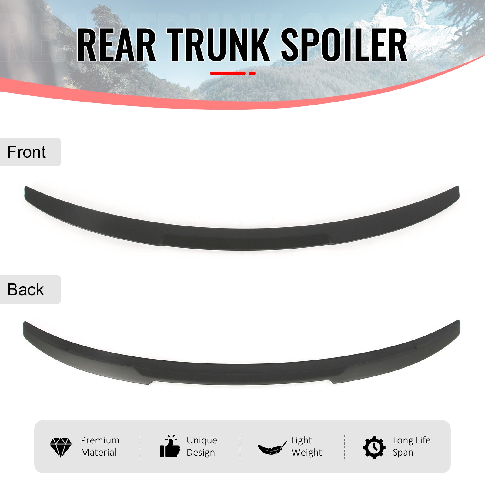 Fits 08-13 BMW E82 1-Series Coupe M4 Style Trunk Spoiler Wing Matte Black ABS