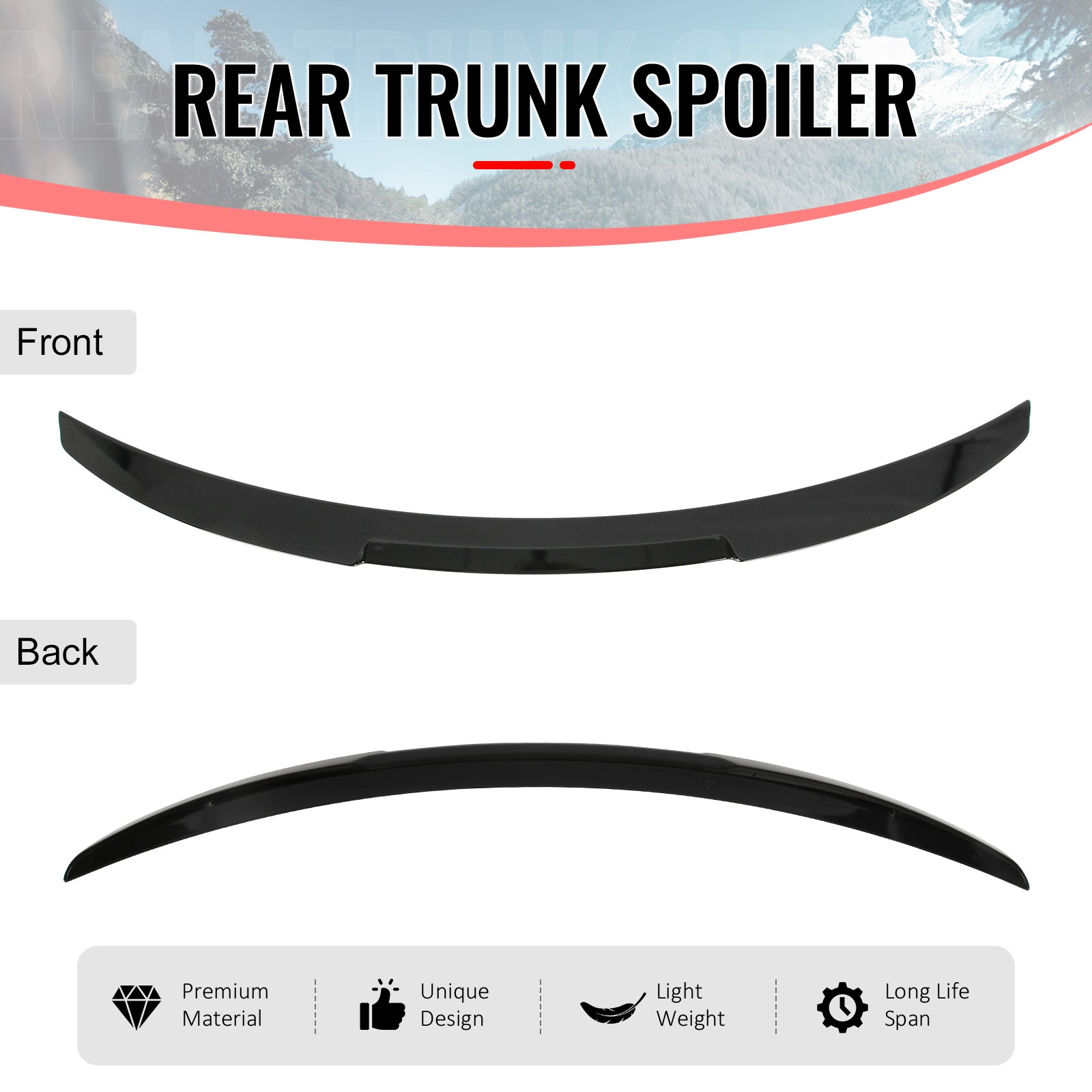 Fits 08-13 BMW E82 1-Series Coupe M4 Style Trunk Spoiler Wing Gloss Black ABS