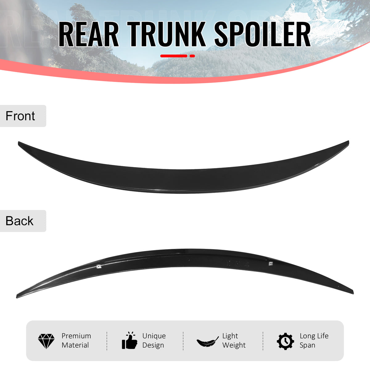 Fits 08-13 BMW E82 1-Series Coupe Performance Style Trunk Spoiler Gloss Black