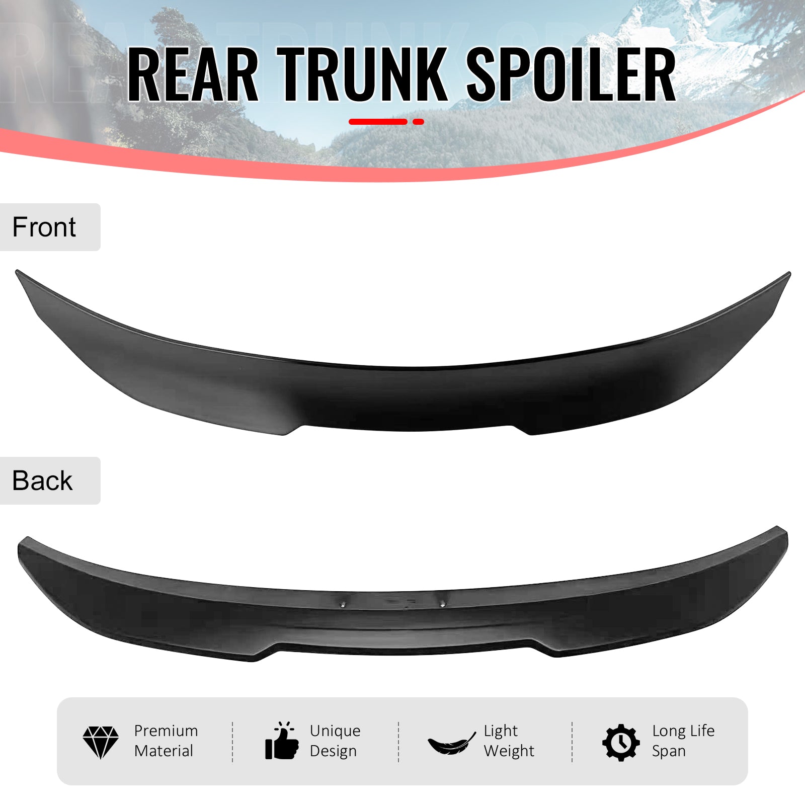 Fits 08-13 BMW E82 1-Series Coupe PSM Style Trunk Spoiler Wing Matte Black ABS