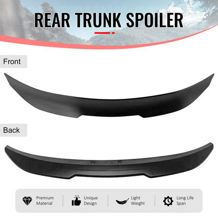 Fits 08-13 BMW E82 1-Series Coupe PSM Style Trunk Spoiler Wing Matte Black ABS