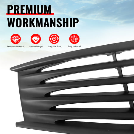 Fits 08-15 Infiniti G37 Q60 Coupe OE Style Front Upper Grille Matte Black ABS