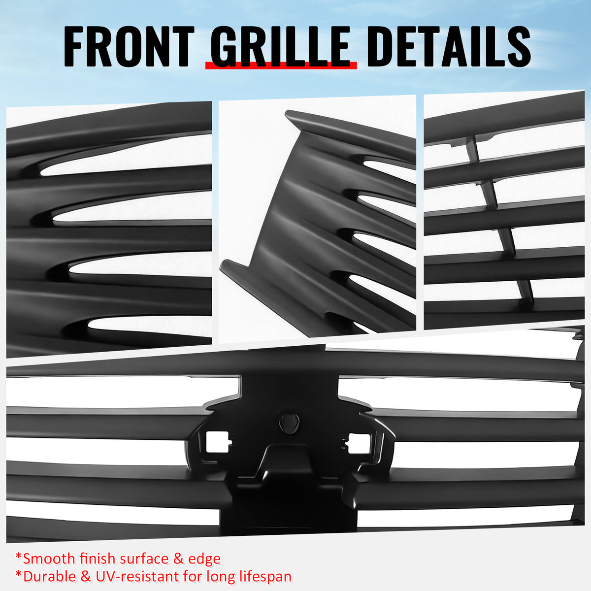 Fits 08-15 Infiniti G37 Q60 Coupe OE Style Front Upper Grille Matte Black ABS