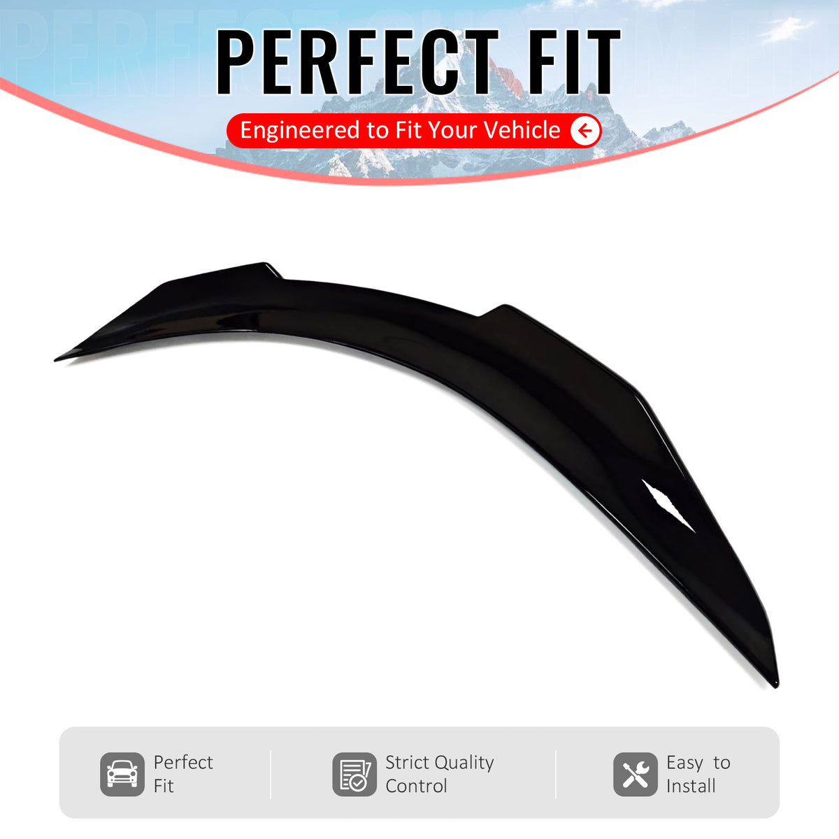 IKON MOTORSPORTS, Trunk Spoiler Compatible with 2008-2013 INFINITI G37 & 2014-2015 Q60 Coupe 2-Door, PSM Style Gloss Black ABS Plastic Add-on Rear Trunk Lid Spoiler Wing Lip 1Piece