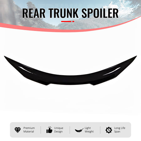 Fits 08-13 INFINITI G37 & 14-15 Q60 Trunk Spoiler Wing Gloss Black PSM Style ABS
