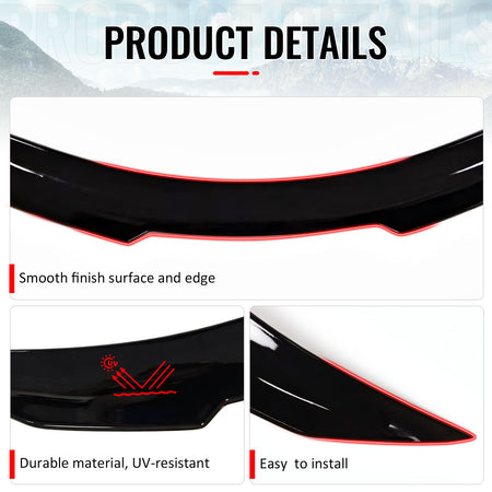 Fits 08-13 INFINITI G37 & 14-15 Q60 Trunk Spoiler Wing Gloss Black PSM Style ABS