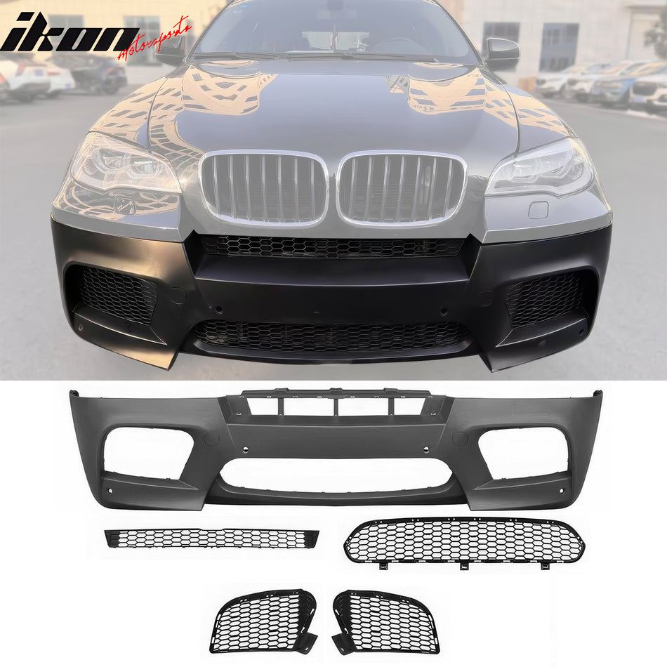 2008-2014 BMW X5 E71 Front Bumper Conversion Grille X6M Style Black PP