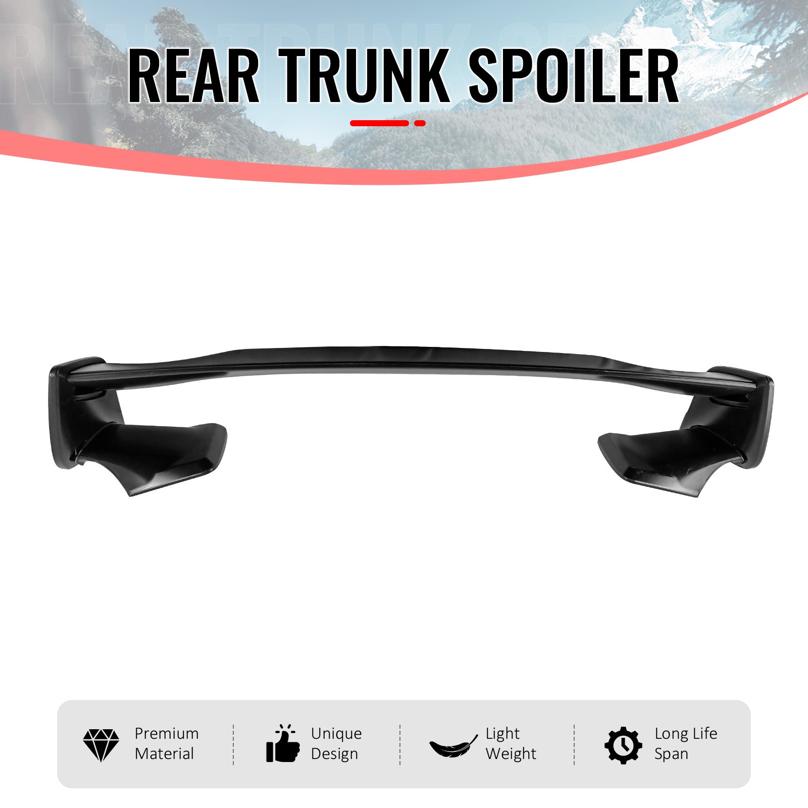 Fits 08-14 Subaru Impreza WRX STI Style Rear Trunk Spoiler Wing Primer Black 5PC