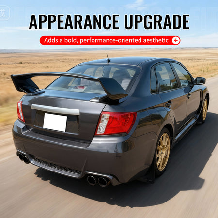 Fits 08-14 Subaru Impreza WRX STI Style Rear Trunk Spoiler Wing Primer Black 5PC