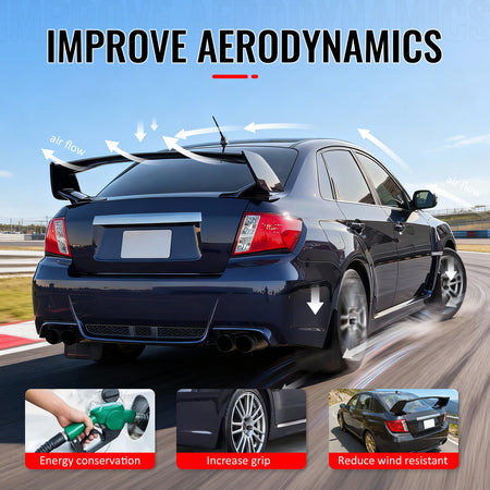 Fits 08-14 Subaru Impreza WRX STI Style Rear Trunk Spoiler Wing Primer Black 5PC