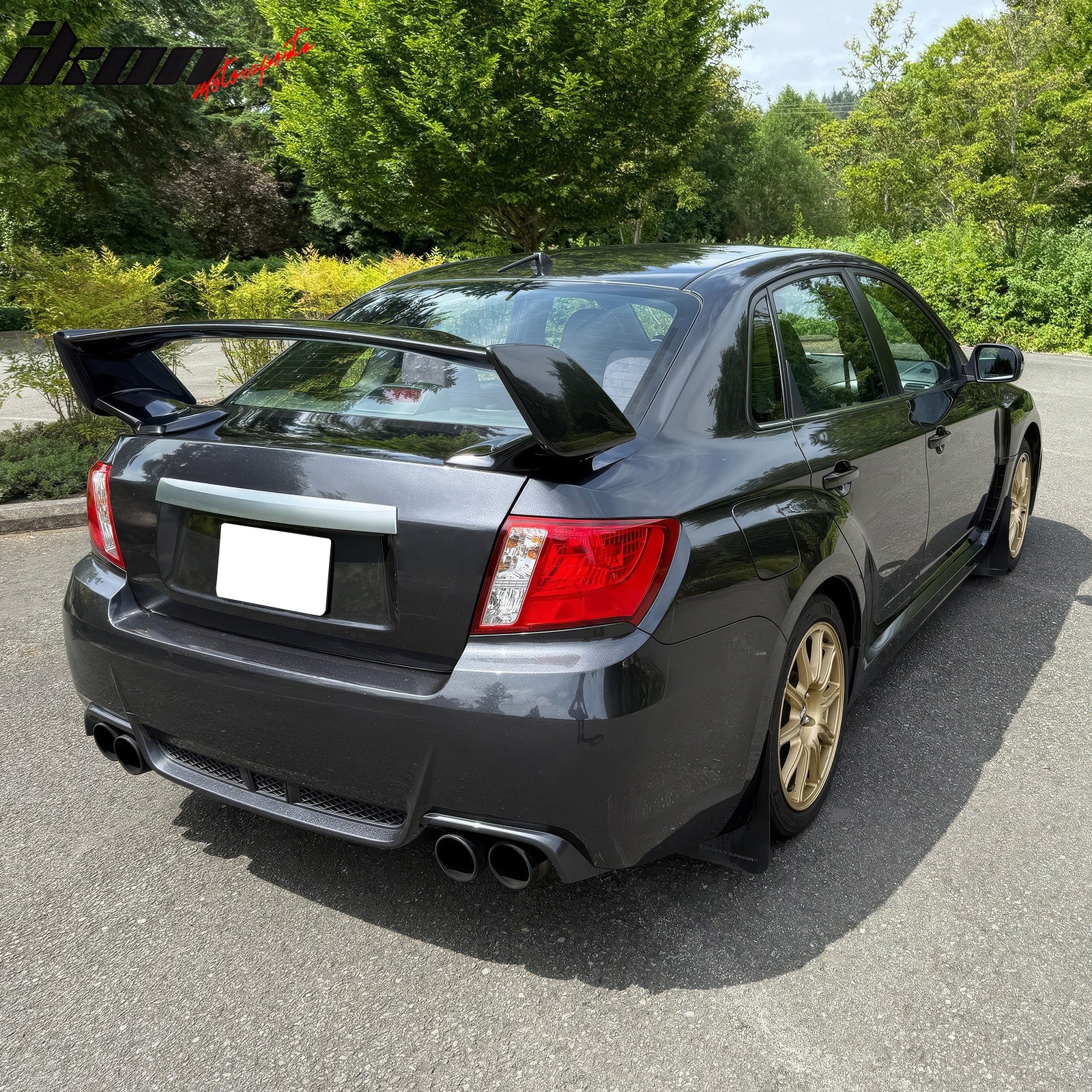 Fits 08-14 Subaru Impreza WRX STI Style Rear Trunk Spoiler Wing Primer Black 5PC