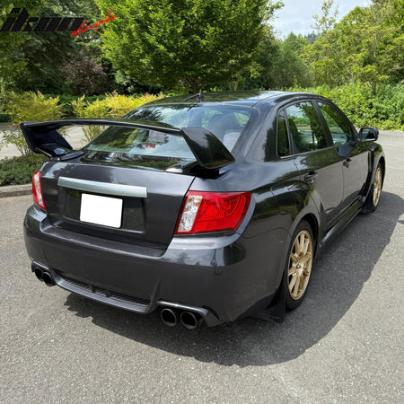 Fits 08-14 Subaru Impreza WRX STI Style Rear Trunk Spoiler Wing Primer Black 5PC