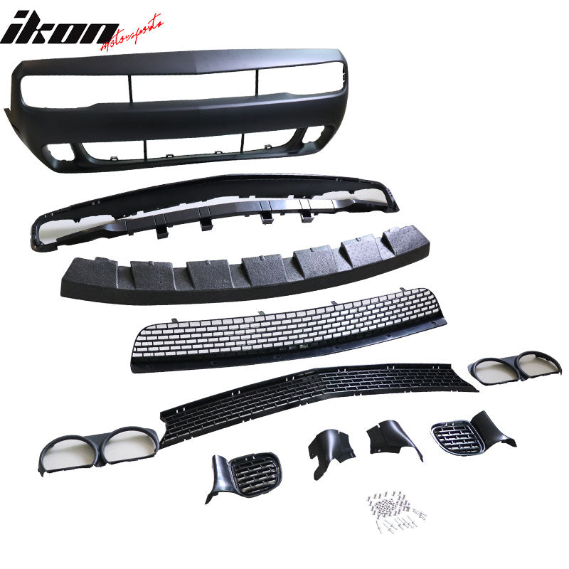 Fits 08-14 Dodge Challenger Front Bumper Cover Conversion w/ Headlights - PP