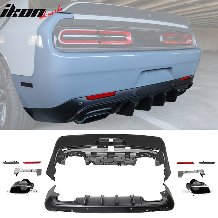 For 08-14 Dodge Challenger 2015+ SRT Hellcat Style Rear Bumper Cover V3 ...