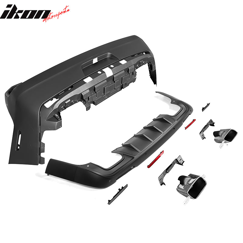 Fits 08-14 Challenger Front Rear Bumper w/ Lip + Demon Fender Flare +V3 Diffuser
