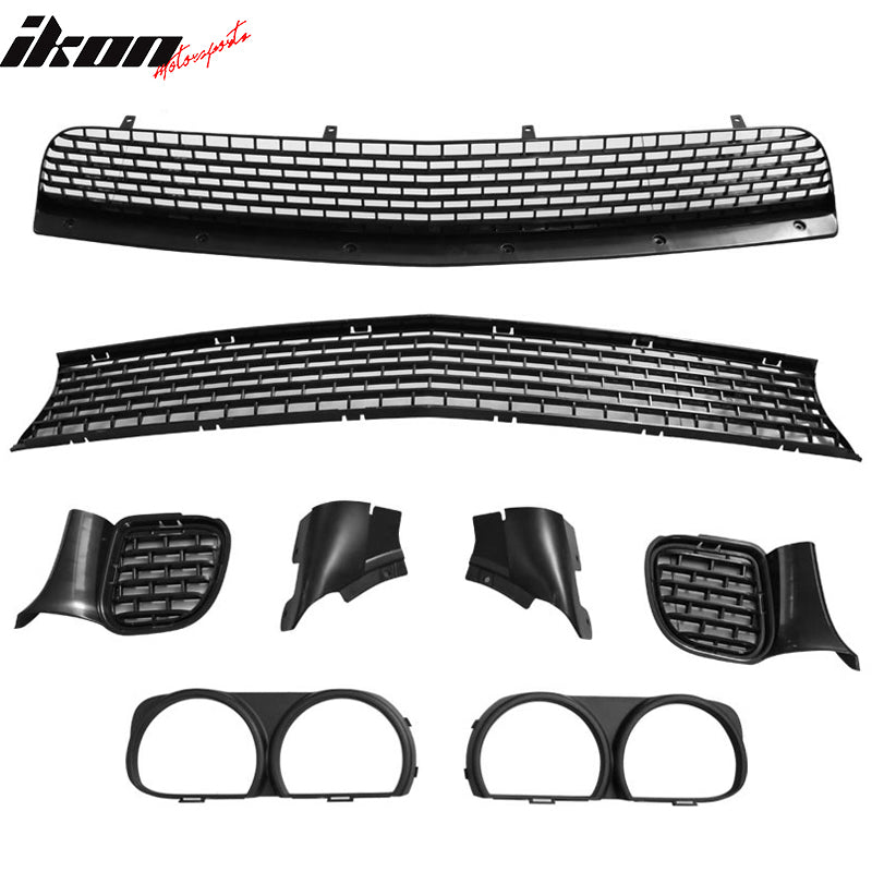 Fits 08-14 Challenger Front Rear Bumper w/ Lip + Demon Fender Flare +V3 Diffuser