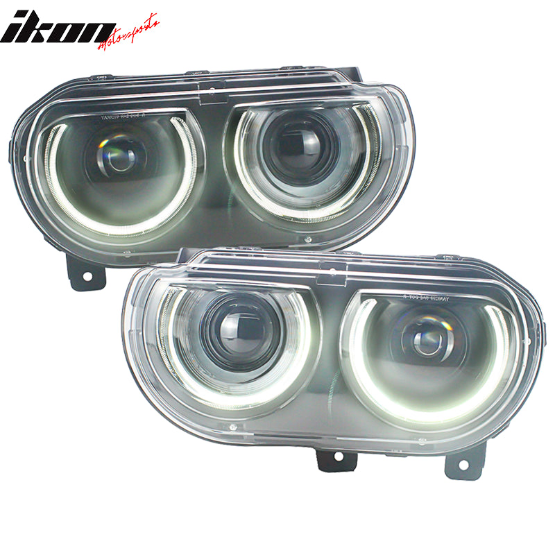 Fits 08-14 Dodge Challenger Projector Headlights with Sequentail Dual Beam Pair