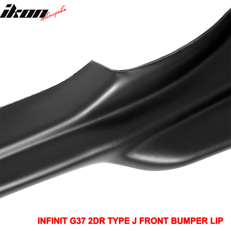 Fits 08-14 Infiniti G37 Coupe Q60 J Style Front Bumper Lip Spoiler Unpainted PU