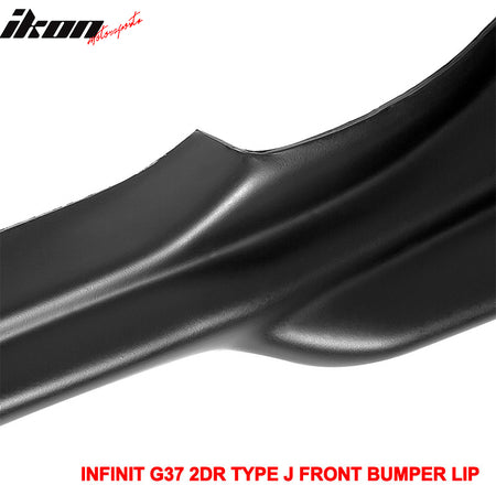 Fits 08-14 Infiniti G37 Coupe Q60 J Style Front Bumper Lip Spoiler Unpainted PU