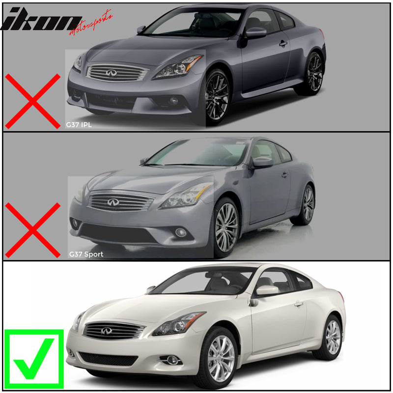 KEEPDSGN Front Bumper Lip Splitter & Side Skirts For Infiniti G37 / Q60 Coupe Sedan – Glossy Piano Black – 4-Piece Kit