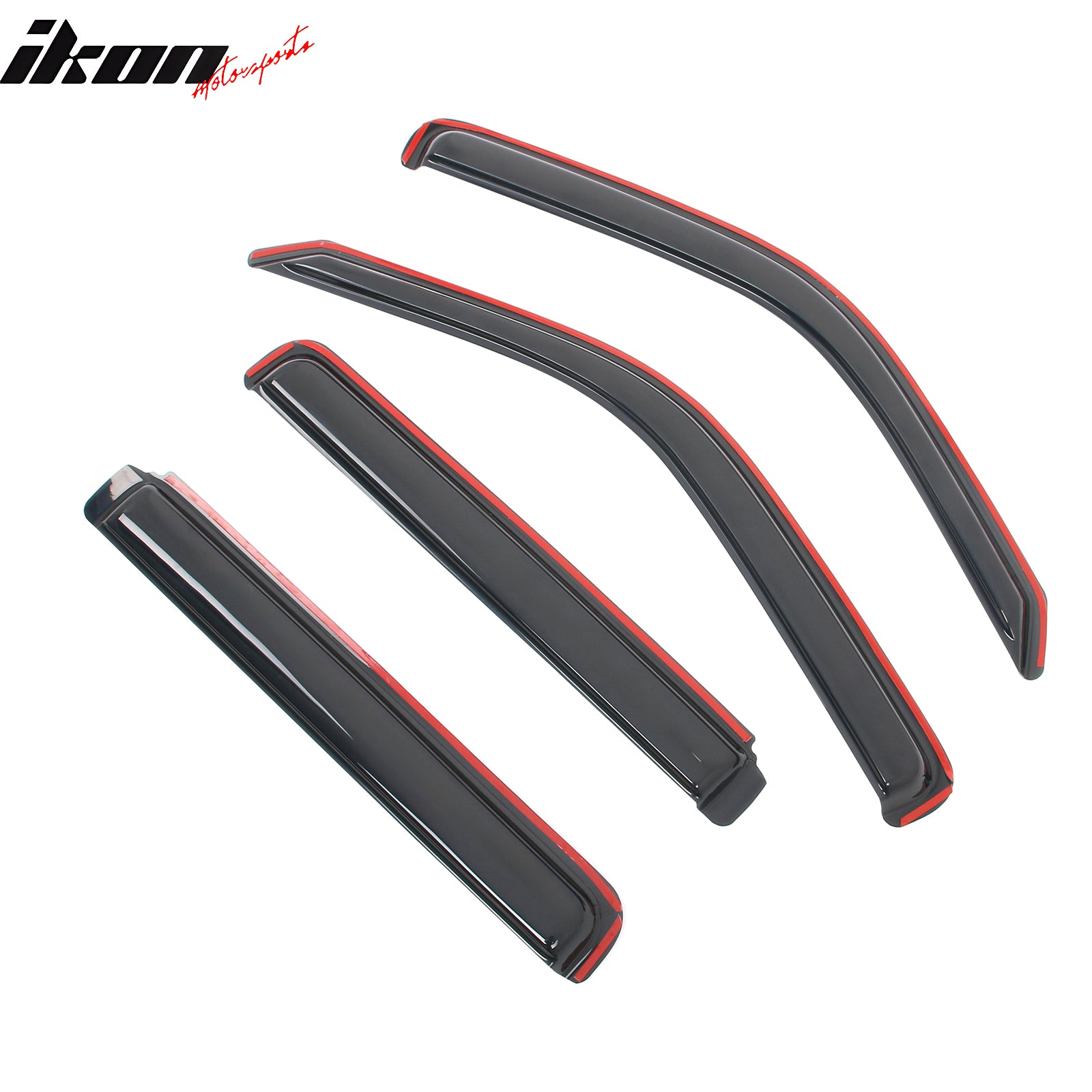 IKON MOTORSPORTS In Channel Window Visors Compatible with 2008-2014 Jeep Liberty 4-Door, Slim Style Acrylic Smoke Rain Guards, Side Window Wind Deflectors 4PCS