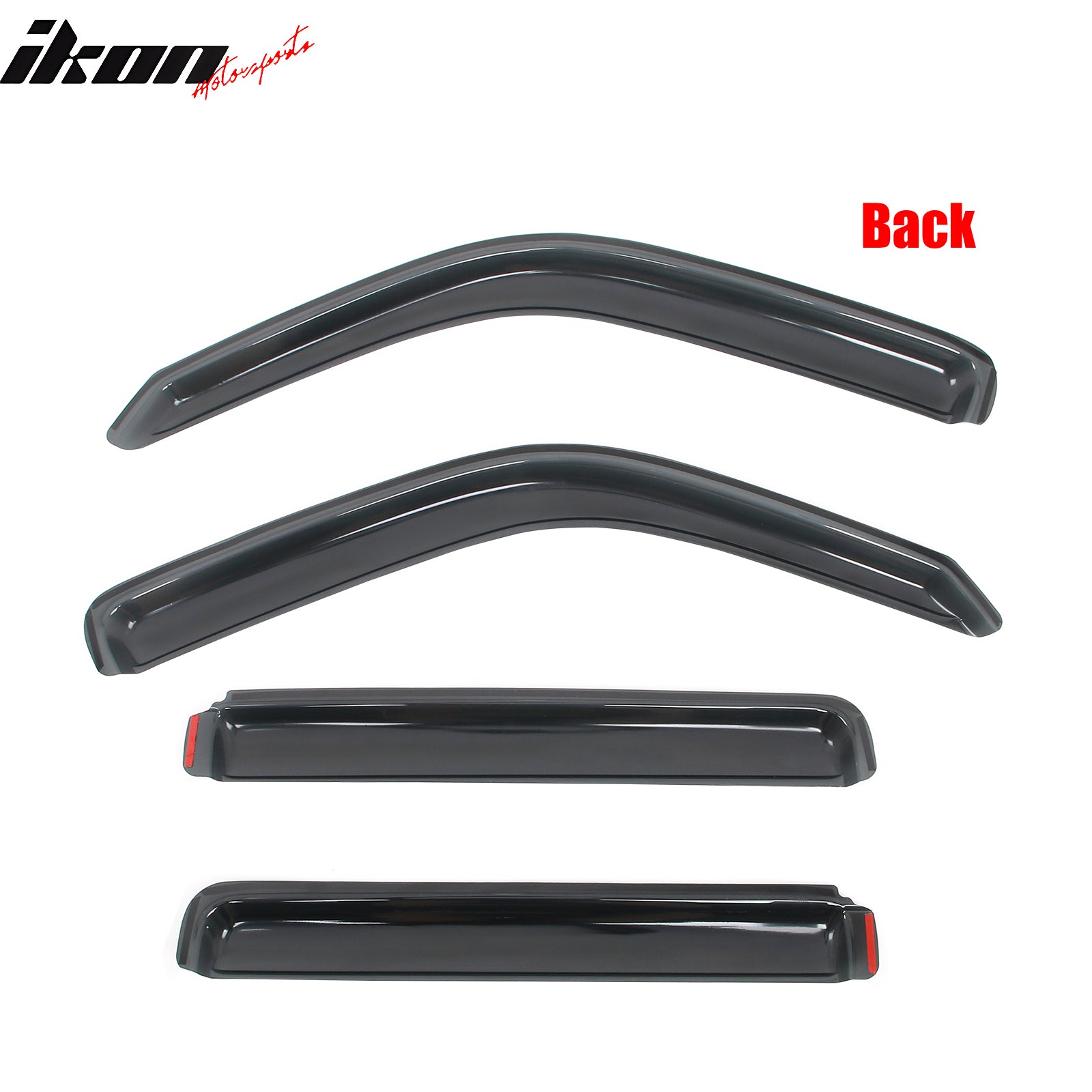 Fits 08-14 Jeep Liberty 4-Door In Channel Window Visors Rain Deflector - Acrylic