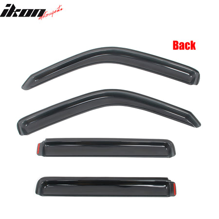 Fits 08-14 Jeep Liberty 4-Door In Channel Window Visors Rain Deflector - Acrylic