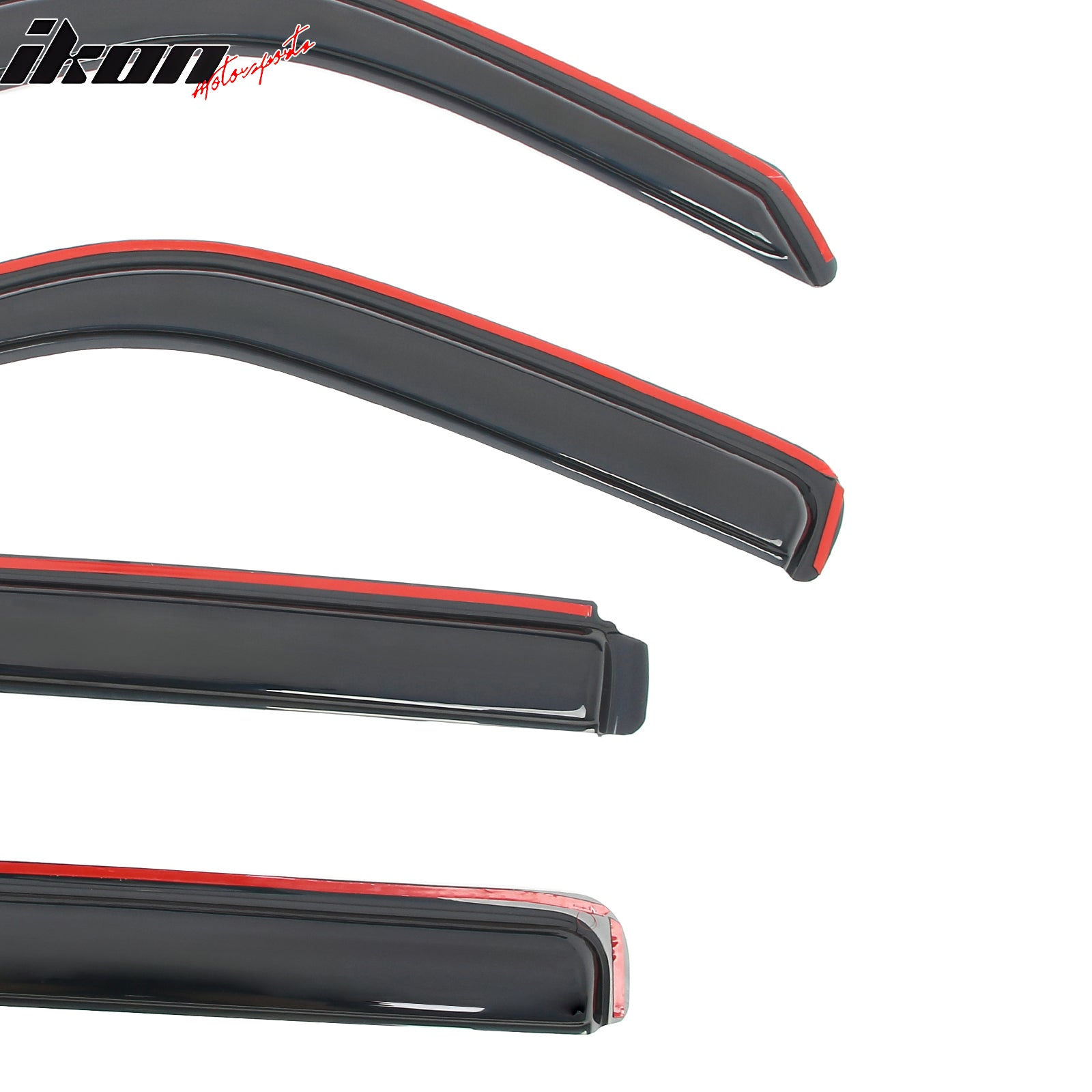 Fits 08-14 Jeep Liberty 4-Door In Channel Window Visors Rain Deflector - Acrylic