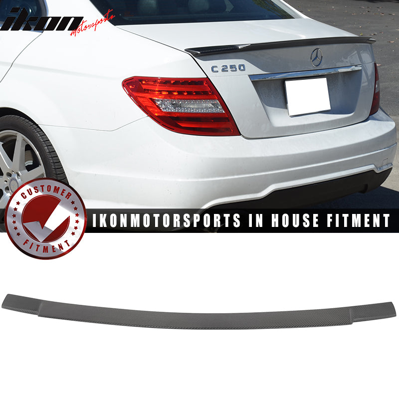 2008-2014 Mercedes Benz W204 Sedan V Matte Carbon Fiber Trunk Spoiler