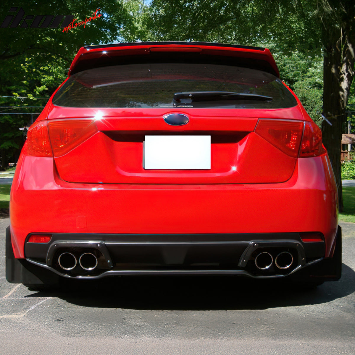 For 08-14 Subaru Impreza WRX 5DR STI Rear Bumper Lip Splitter Carbon Fiber Print