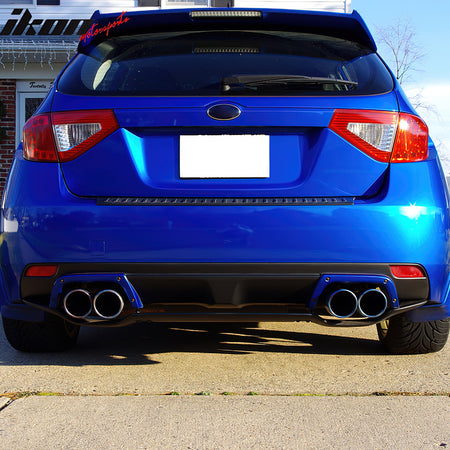 For 08-14 Subaru Impreza WRX Hatchback 5DR STI Rear Bumper Diffuser Lip Gray ABS
