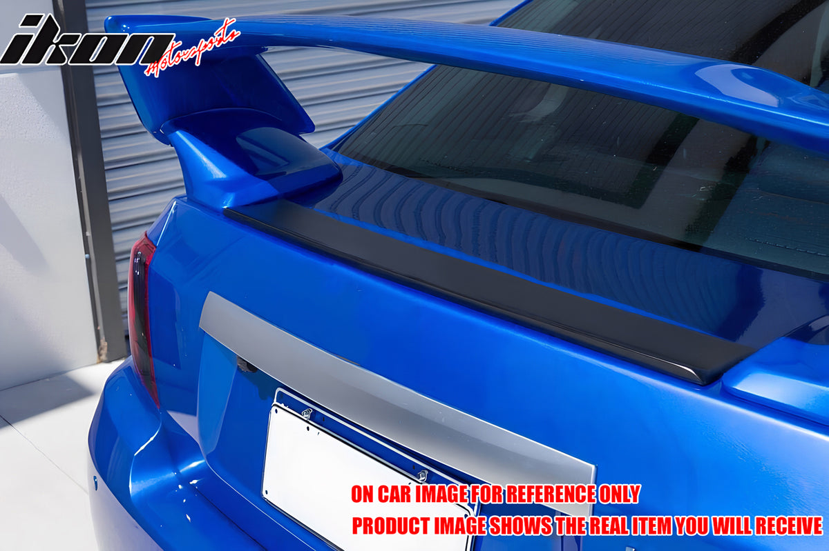 IKON MOTORSPORTS, Trunk Spoiler Compatible with 2008-2014 Subaru Impreza WRX/WRX STI 3rd Gen 4-Door Sedan, D Style Black Real Carbon Fiber Rear Trunk Lid Spoiler Wing Lip