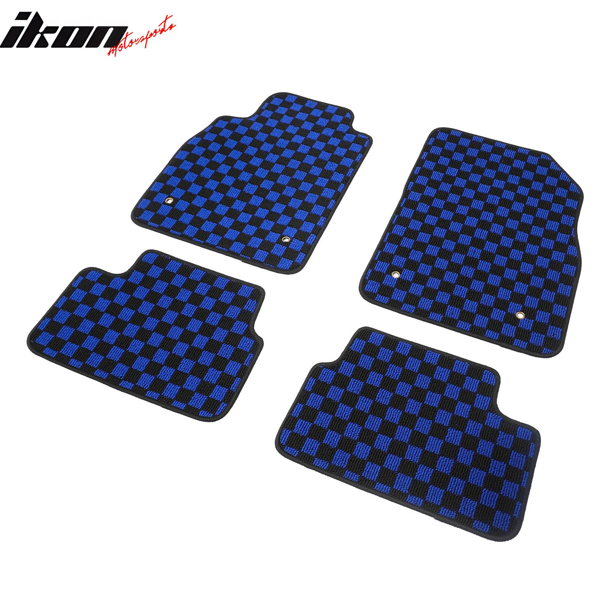 Fits 08-15 Chevy Cruze & 16 Limited Floor Mats Checkered Carpet Black Blue Plaid