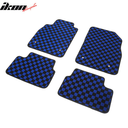 Fits 08-15 Chevy Cruze & 16 Limited Floor Mats Checkered Carpet Black Blue Plaid